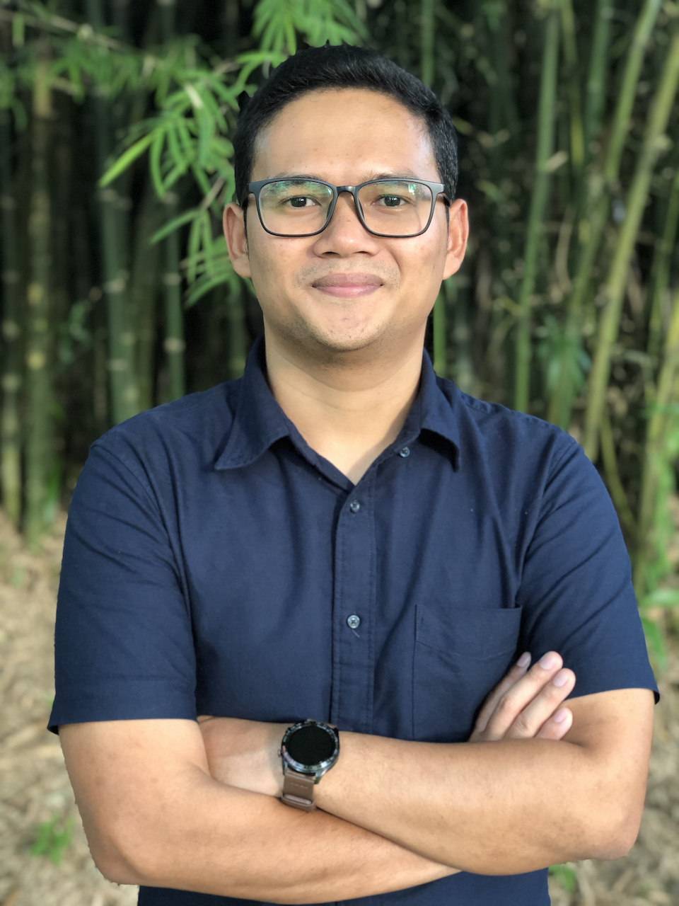 Nazirul, a conservationist, looking at camera.