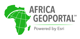 The logo of the Africa GeoPortal Community (powered by Esri), one of many societies and professional organisations for GIS Analysts.
