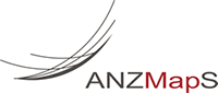 The logo of the Australian & New Zealand Map Society (ANZMapS).