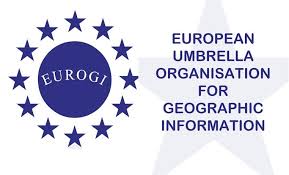 The logo of the European Umbrella Organisation for Geographic Information, one of many societies and professional organisations for GIS Analysts.