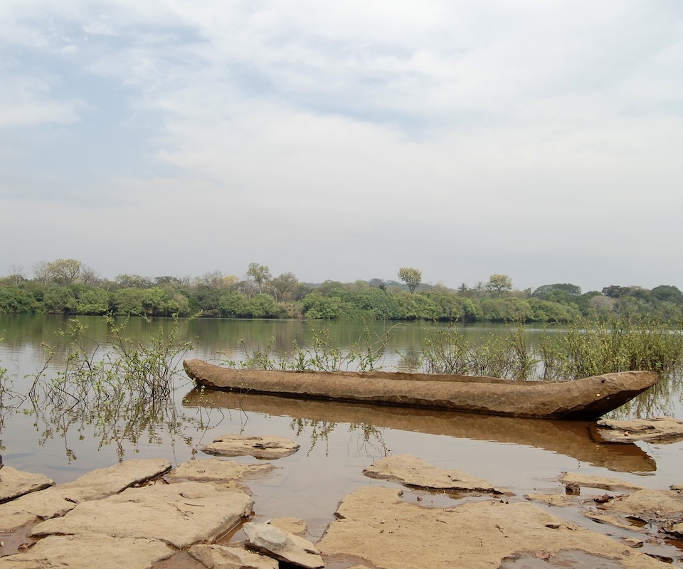 A river in the green forests of West Africa.